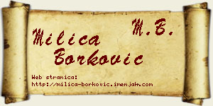 Milica Borković vizit kartica